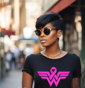 Wonder Woman breast cancer awareness Tshirt