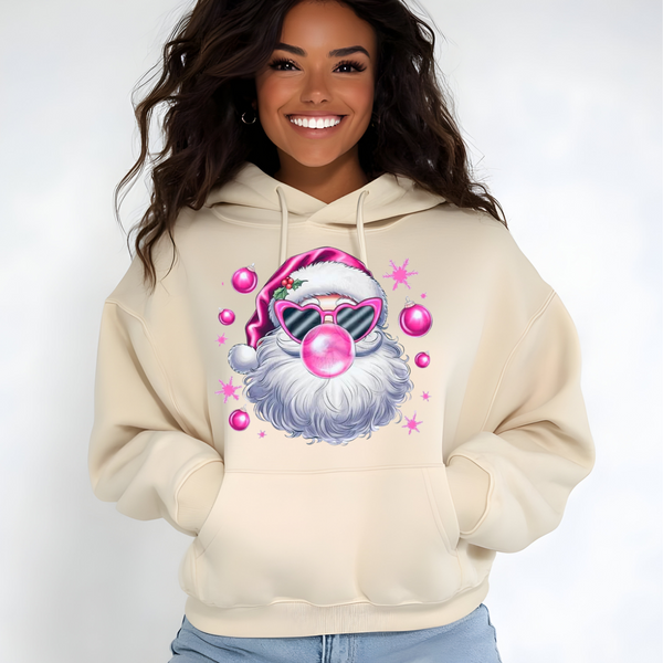 Bubble gum popping pink Santa ; TShirt, Sweatshirt, or Hoodie