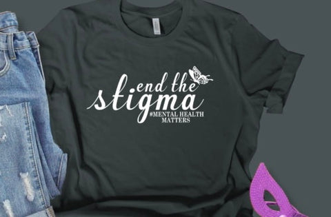 Mental health matters - End the stigma white letters