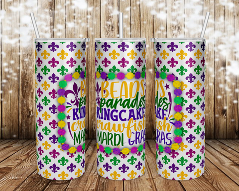 Mardi Gras 20 oz Tumbler