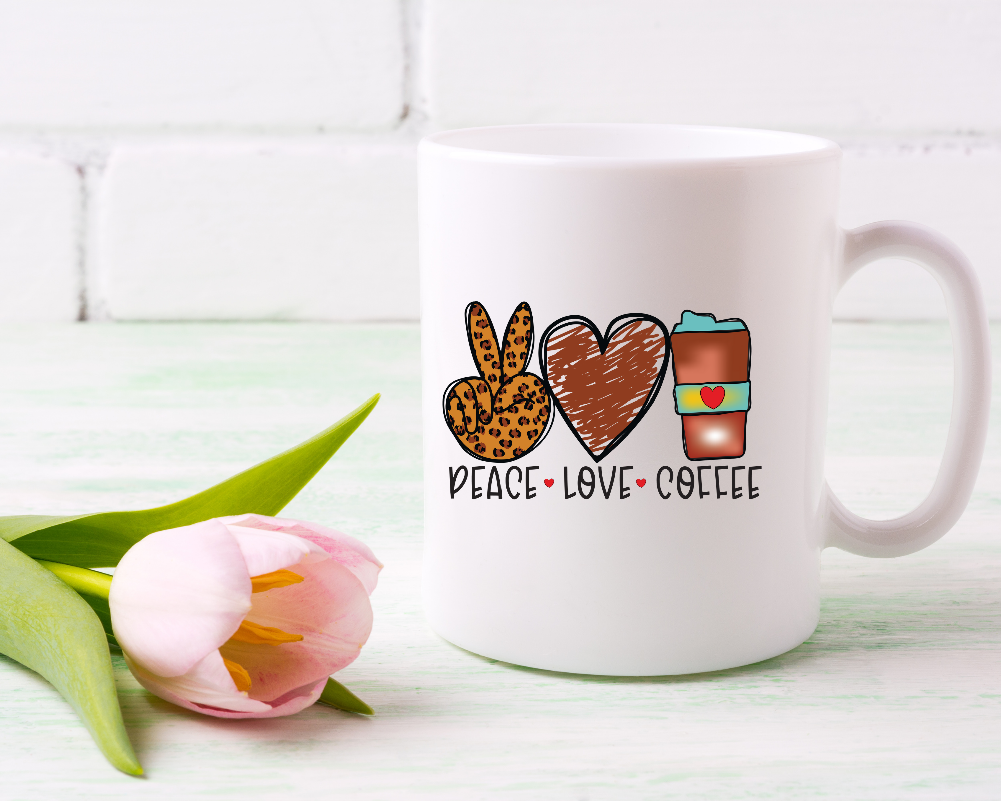 Peace, love, coffee -  Coffee / Tea mug