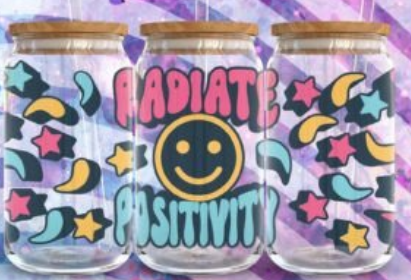 Radiate Positivity  - 16 0z glass can